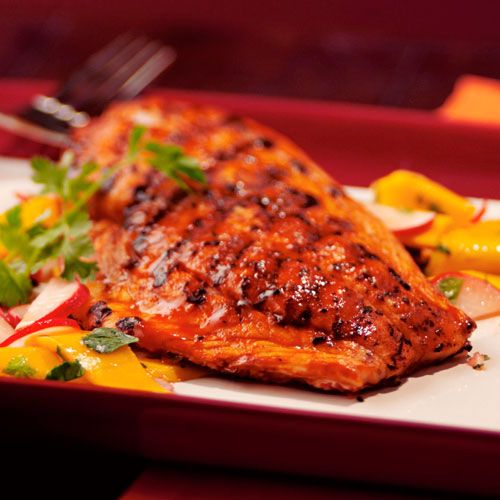 Pan seared red snapper with tomato, red pepper and olive dressing ...